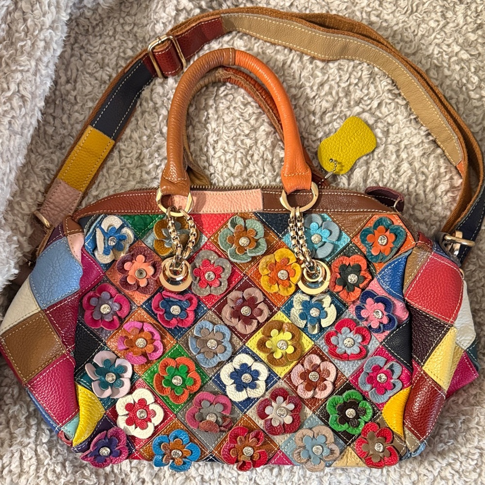 Multicolor Floral Patchwork Women's Shoulder Bag